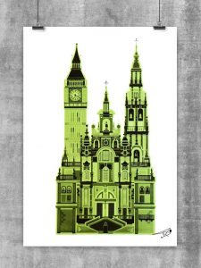 CATHEDRALONDON - Bayprints, Serigrafía de edición limitada, un homenaje a los astilleros de Vigo y su puerto, diseño de Tirso Sánchez Otaegui.