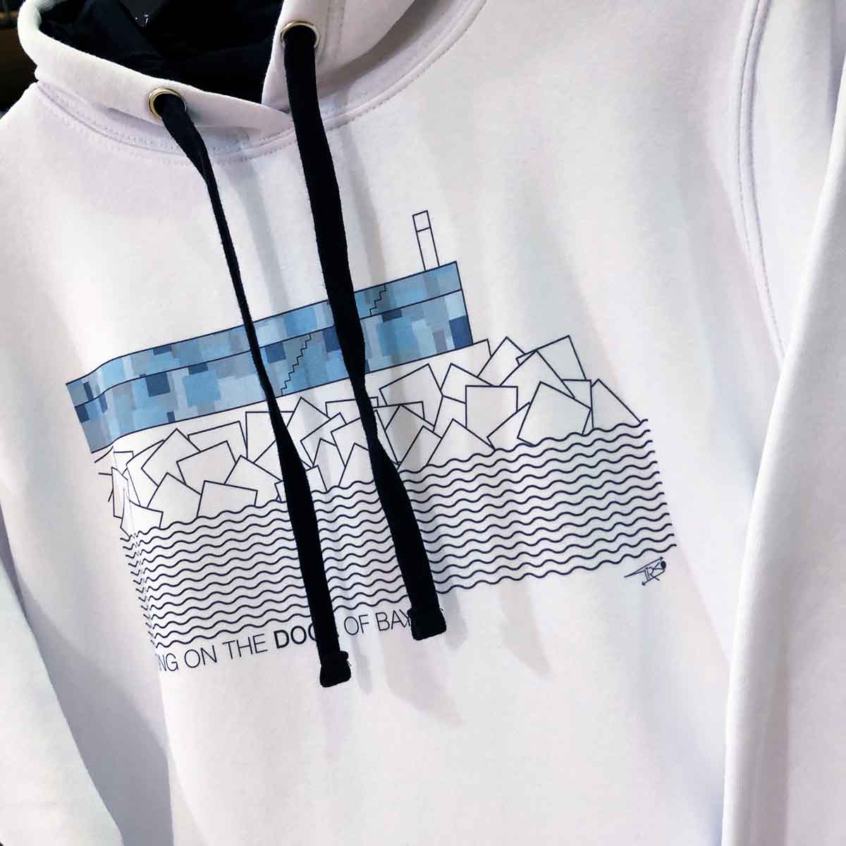 Sudadera doca espigon Biona diseño tienda souvenirs creativos singulares exclusivos Bayprints Baiona