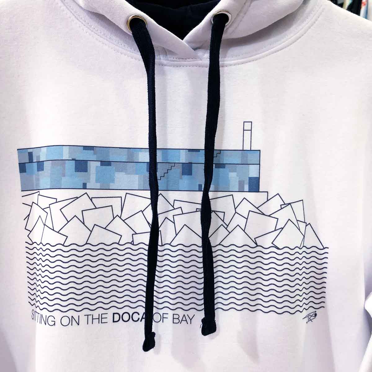 Sudadera doca espigon Biona diseño tienda souvenirs creativos singulares exclusivos Bayprints Baiona